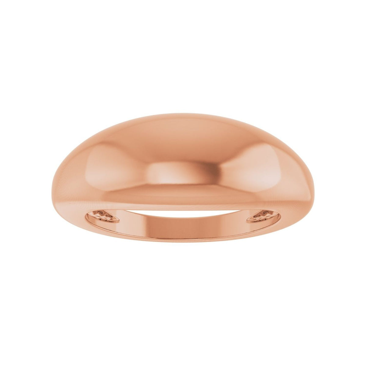Sapphire Row Gold Polished Dome Ring - 14K Rose Gold, 8 mm (view 3)