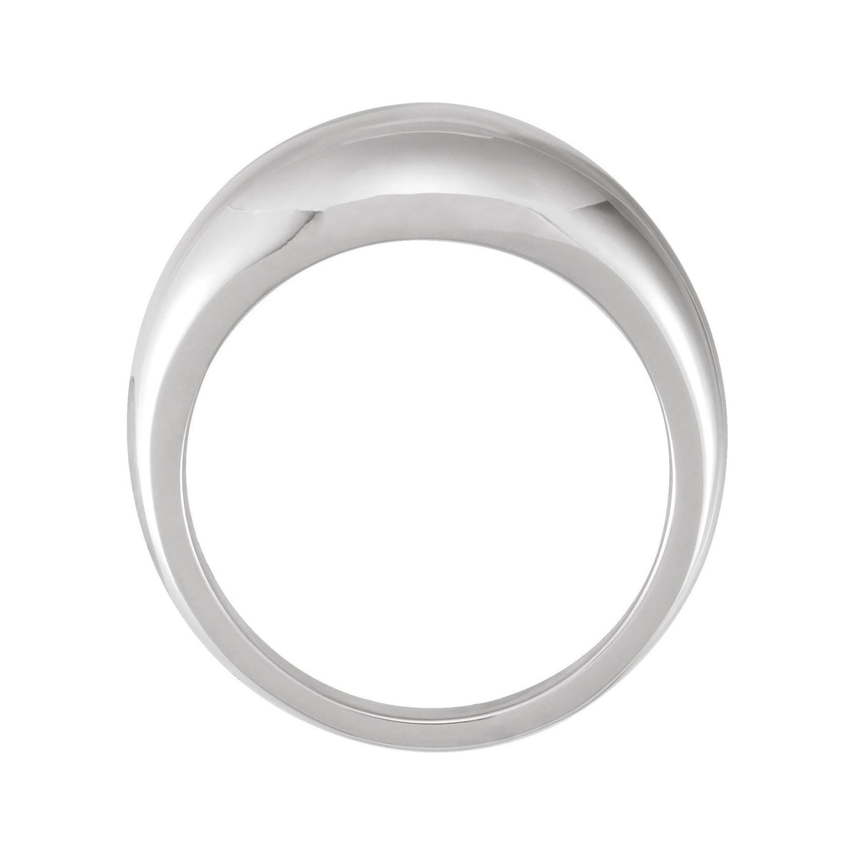 Sapphire Row Gold Polished Dome Ring - Platinum, 10 mm (view 2)