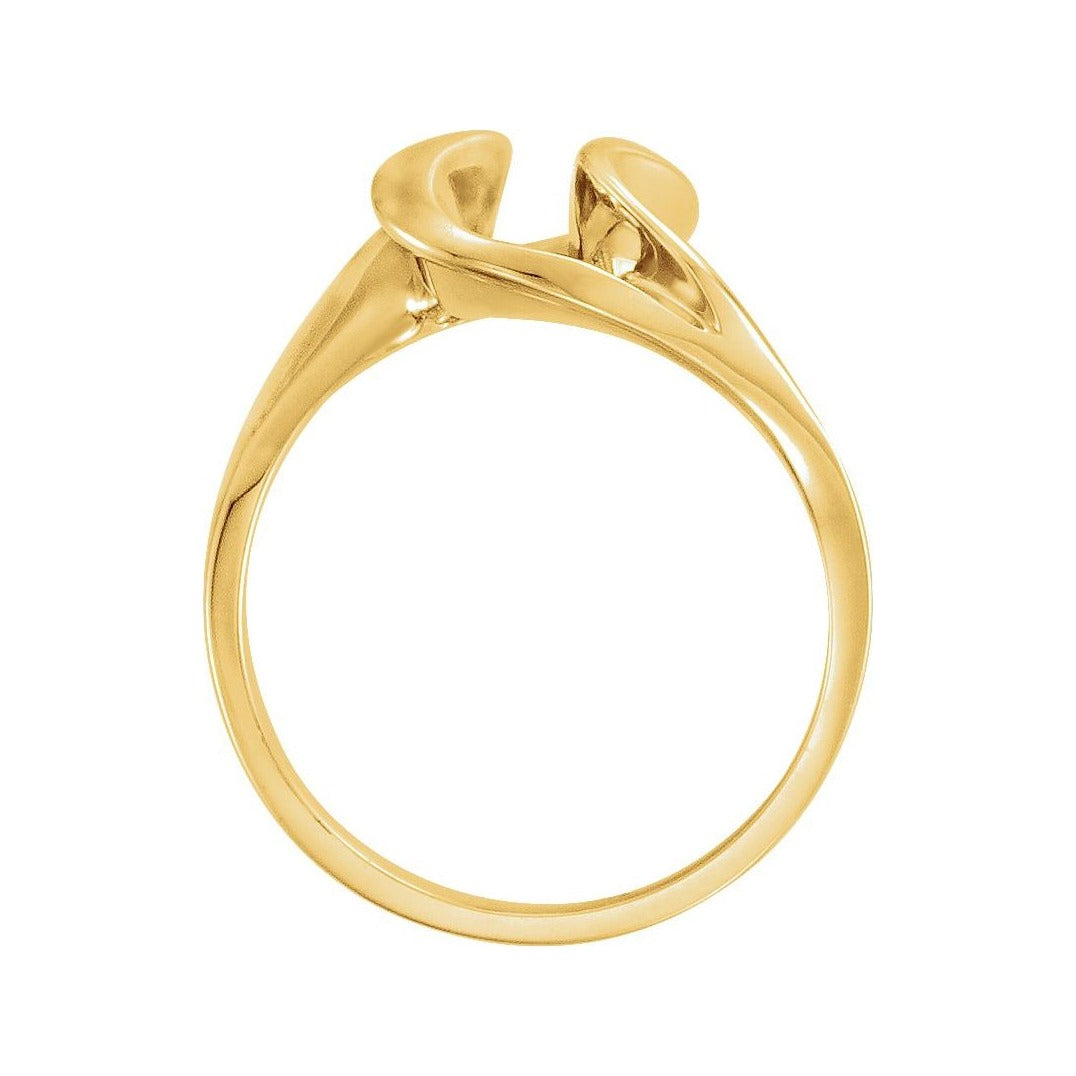 Sapphire Row Gold Freeform Ring - 10K Yellow Gold (view 2)