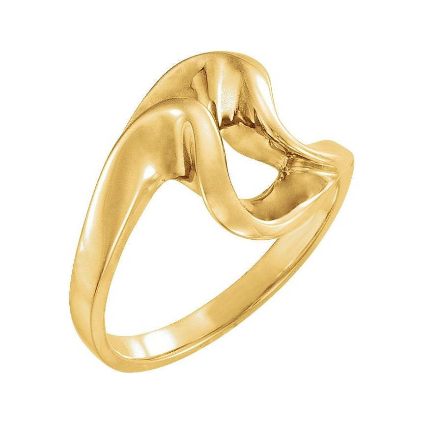 Sapphire Row Gold Freeform Ring - 14K Yellow Gold