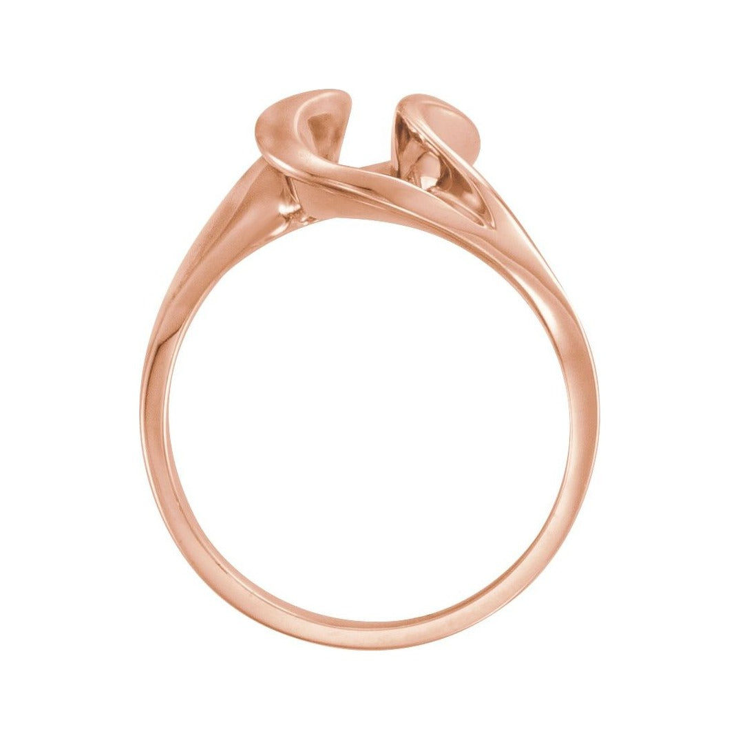 Sapphire Row Gold Freeform Ring - 14K Rose Gold (view 2)