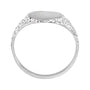 Sapphire Row Engravable Nugget Signet Ring - 10K White Gold (view 2)