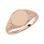 Sapphire Row Engravable Nugget Signet Ring - 14K Rose Gold