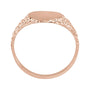 Sapphire Row Engravable Nugget Signet Ring - 14K Rose Gold (view 2)