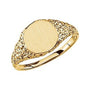 Sapphire Row Engravable Nugget Signet Ring - 10K Yellow Gold