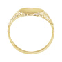 Sapphire Row Engravable Nugget Signet Ring - 14K Yellow Gold (view 2)