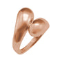 Sapphire Row Gold Bypass Ball Ring - 14K Rose Gold