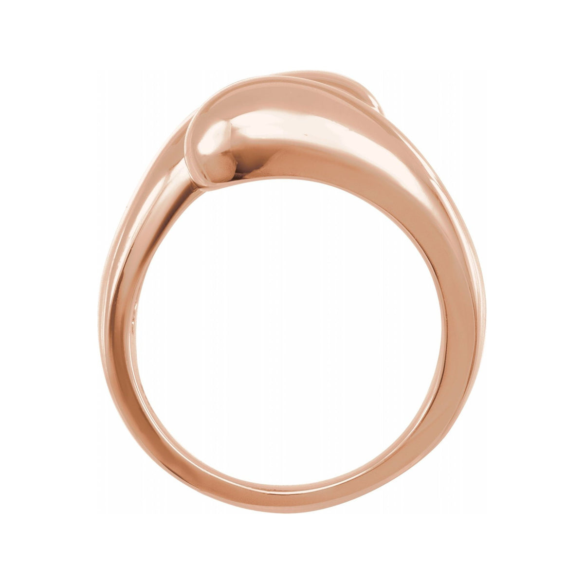 Sapphire Row Gold Bypass Ball Ring - 14K Rose Gold (view 2)