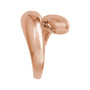 Sapphire Row Gold Bypass Ball Ring - 14K Rose Gold (view 4)