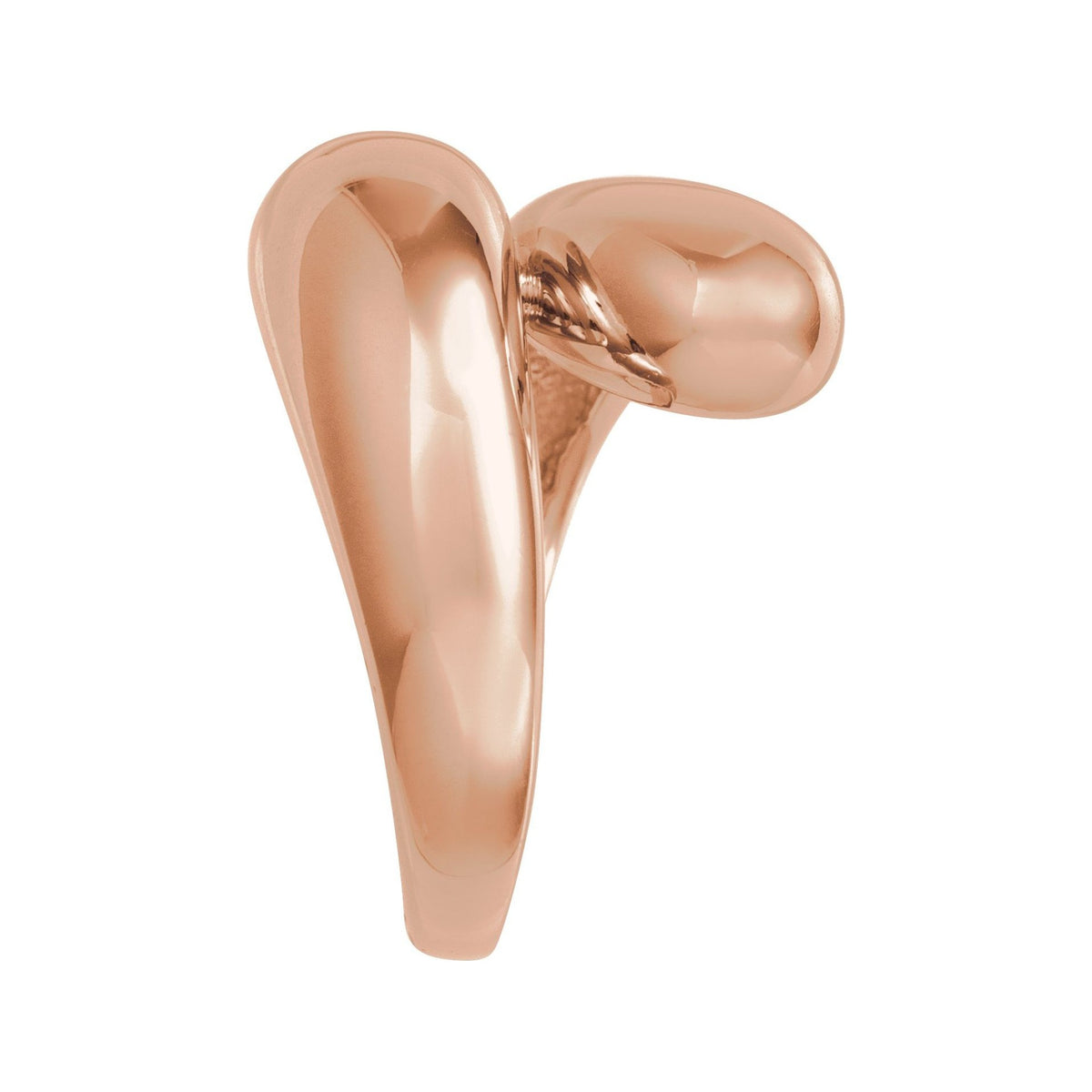 Sapphire Row Gold Bypass Ball Ring - 14K Rose Gold (view 4)