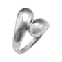 Sapphire Row Gold Bypass Ball Ring - 14K White Gold