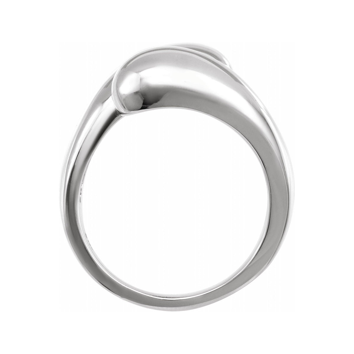 Sapphire Row Gold Bypass Ball Ring - 14K White Gold (view 2)
