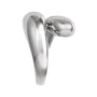 Sapphire Row Gold Bypass Ball Ring - 14K White Gold (view 4)