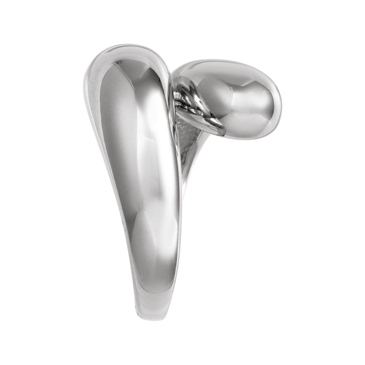 Sapphire Row Gold Bypass Ball Ring - 14K White Gold (view 4)