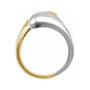Sapphire Row Gold Bypass Ball Ring - 10K Yellow & White Gold (view 2)