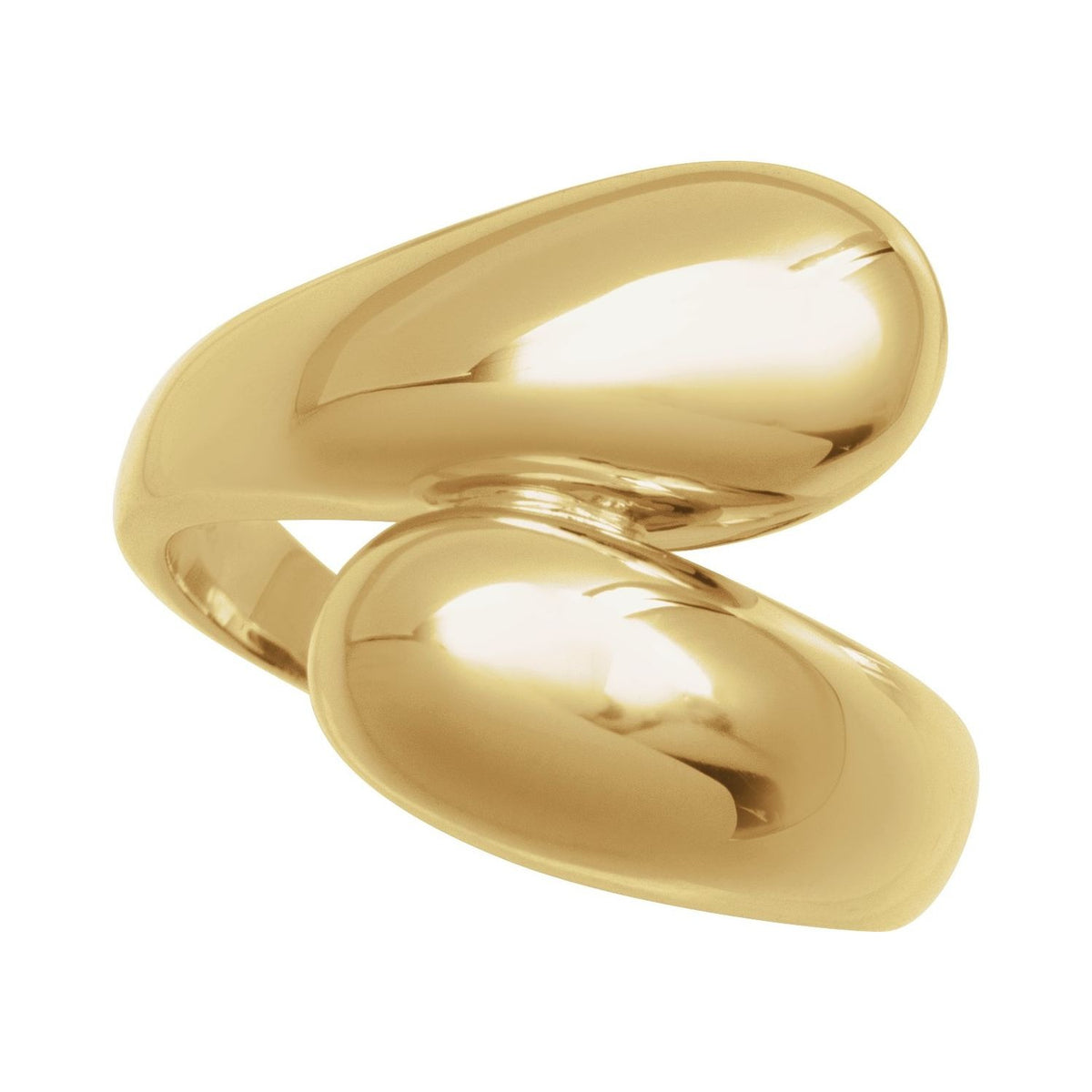Sapphire Row Gold Bypass Ball Ring - 10K Yellow Gold (view 3)