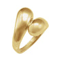 Sapphire Row Gold Bypass Ball Ring - 14K Yellow Gold