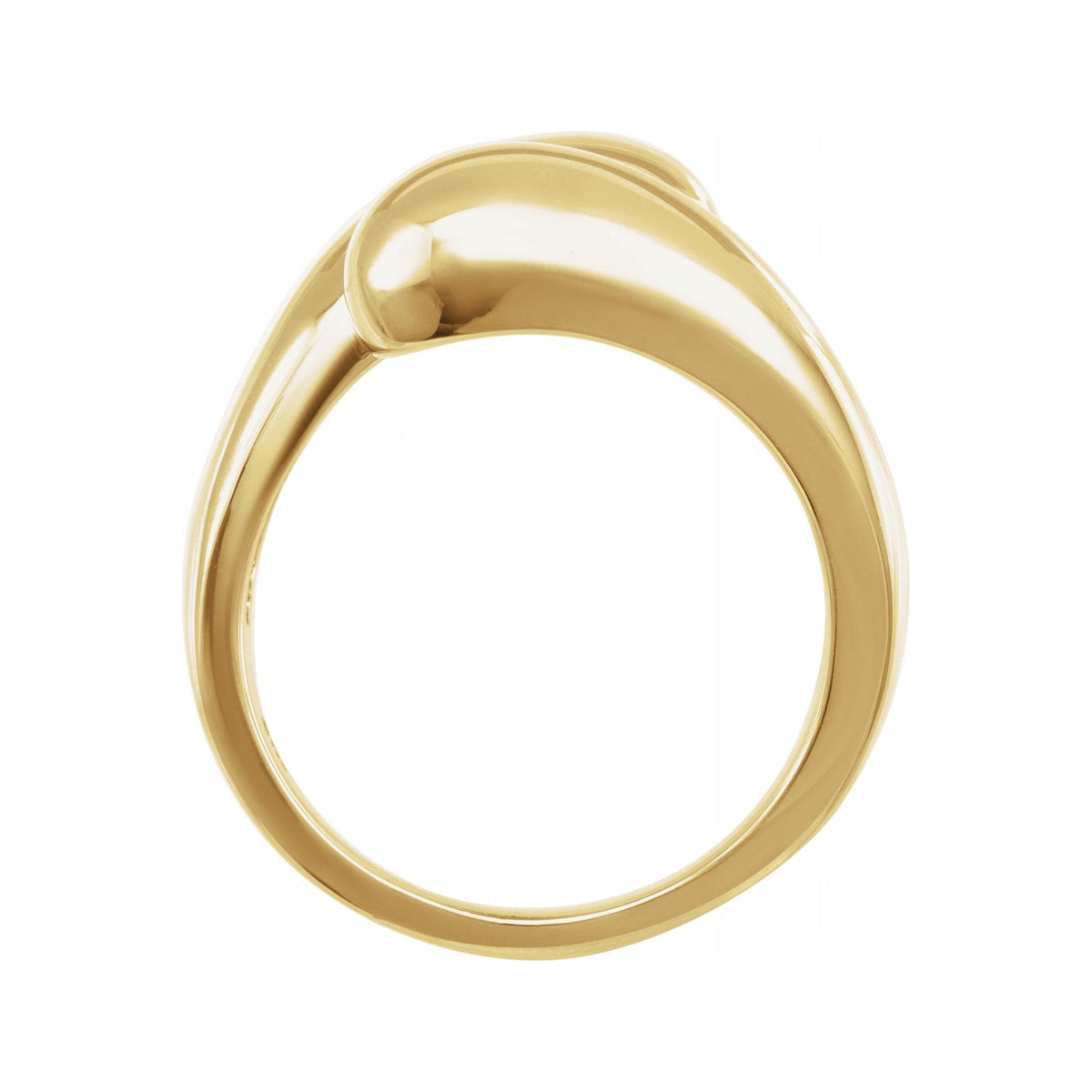 Sapphire Row Gold Bypass Ball Ring - 14K Yellow Gold (view 2)