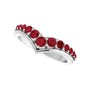 Sapphire Row Lab-Grown Gemstone Graduated V Ring - Ruby, Platinum (view 5)