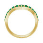 Sapphire Row Lab-Grown Gemstone Graduated V Ring - Emerald, 14K Yellow Gold (view 2)