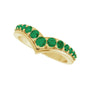 Sapphire Row Lab-Grown Gemstone Graduated V Ring - Emerald, 14K Yellow Gold (view 5)