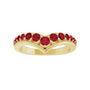 Sapphire Row Lab-Grown Gemstone Graduated V Ring - Ruby, 14K Yellow Gold (view 3)
