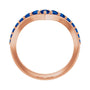 Sapphire Row Lab-Grown Gemstone Graduated V Ring - Blue Sapphire, 14K Rose Gold (view 2)