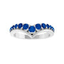 Sapphire Row Natural Gemstone Graduated V Ring - Blue Sapphire, 14K White Gold (view 3)