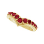 Sapphire Row Natural Gemstone Graduated V Ring - Ruby, 14K Yellow Gold (view 5)
