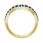 Sapphire Row Natural Gemstone Graduated V Ring - Blue Sapphire, 14K Yellow Gold (view 2)