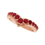 Sapphire Row Natural Gemstone Graduated V Ring - Ruby, 14K Rose Gold (view 5)
