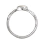 Sapphire Row Natural Gemstone Cabochon Bypass Ring - White Opal, Platinum (view 2)