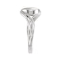 Sapphire Row Natural Gemstone Cabochon Bypass Ring - White Opal, Platinum (view 3)