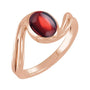 Sapphire Row Natural Gemstone Cabochon Bypass Ring - Mozambique Garnet, 14K Rose Gold