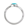 Sapphire Row Natural Gemstone Cabochon Bypass Ring - Turquoise, 14K White Gold (view 2)