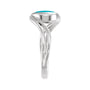 Sapphire Row Natural Gemstone Cabochon Bypass Ring - Turquoise, 14K White Gold (view 3)