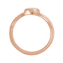 Sapphire Row Natural Gemstone Cabochon Bypass Ring - White Opal, 14K Rose Gold (view 2)
