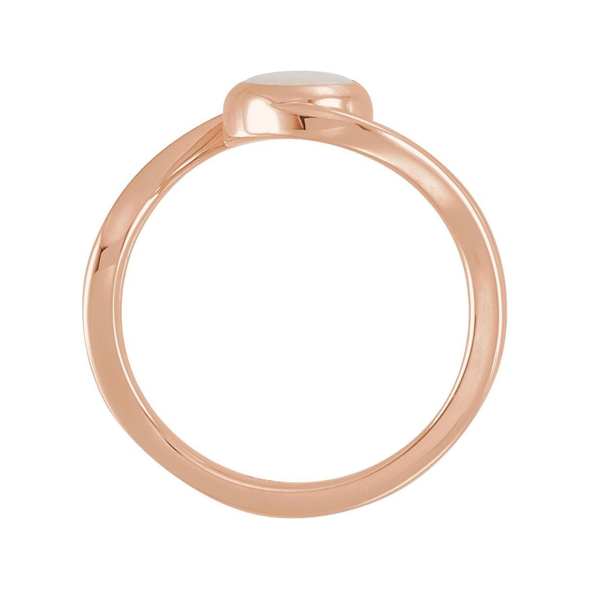 Sapphire Row Natural Gemstone Cabochon Bypass Ring - White Opal, 14K Rose Gold (view 2)