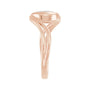 Sapphire Row Natural Gemstone Cabochon Bypass Ring - White Opal, 14K Rose Gold (view 3)