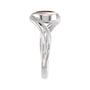 Sapphire Row Natural Gemstone Cabochon Bypass Ring - Mozambique Garnet, Platinum (view 2)