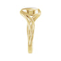 Sapphire Row Natural Gemstone Cabochon Bypass Ring - White Opal, 14K Yellow Gold (view 3)