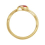 Sapphire Row Natural Gemstone Cabochon Bypass Ring - Mozambique Garnet, 14K Yellow Gold (view 2)