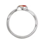 Sapphire Row Natural Gemstone Cabochon Bypass Ring - Mozambique Garnet, 14K White Gold (view 3)