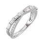 Sapphire Row Natural Diamond Baguette Crisscross Ring - 14K White Gold