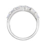 Sapphire Row Natural Diamond Baguette Crisscross Ring - 14K White Gold (view 2)