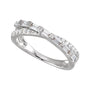 Sapphire Row Lab-Grown Diamond Baguette Crisscross Ring - 14K White Gold (view 4)