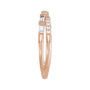 Sapphire Row Lab-Grown Diamond Baguette Crisscross Ring - 14K Rose Gold (view 3)