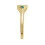 Sapphire Row Engravable Natural Gemstone Accented Signet Ring - Blue Zircon, 14K Yellow Gold (view 3)