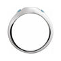 Sapphire Row Engravable Natural Gemstone Accented Signet Ring - Aquamarine, Platinum (view 2)