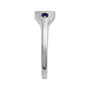 Sapphire Row Engravable Natural Gemstone Accented Signet Ring - Blue Sapphire, 14K White Gold (view 3)